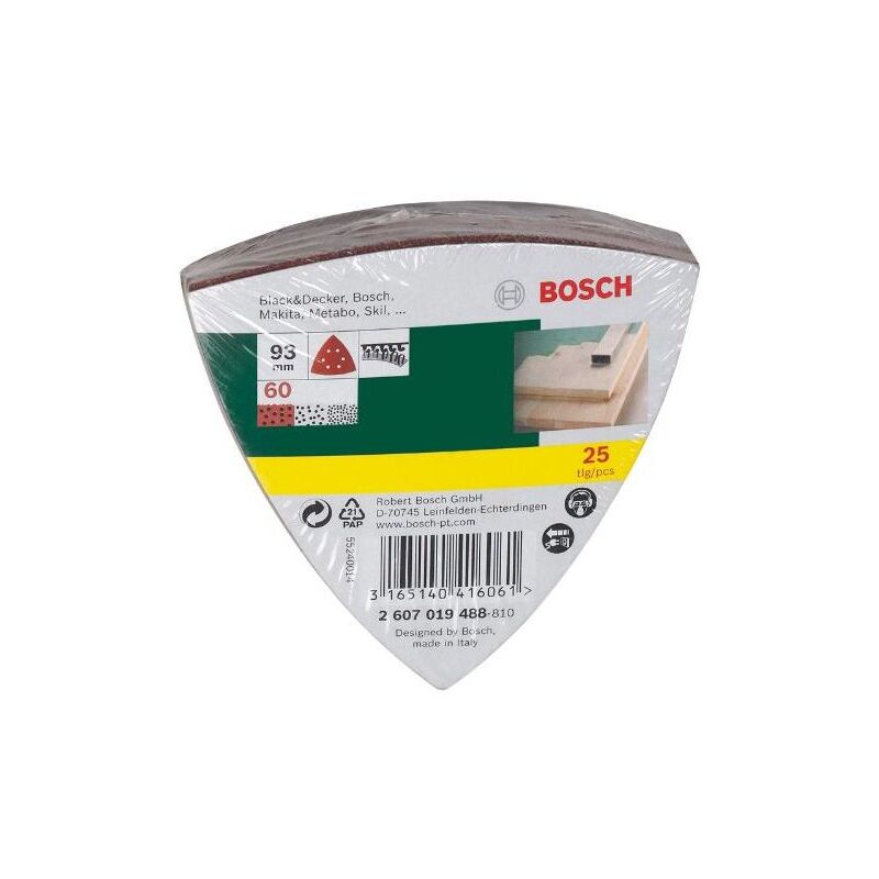foto del prodotto 25 fogli per levigatrice delta grana 60 93mm bosch
