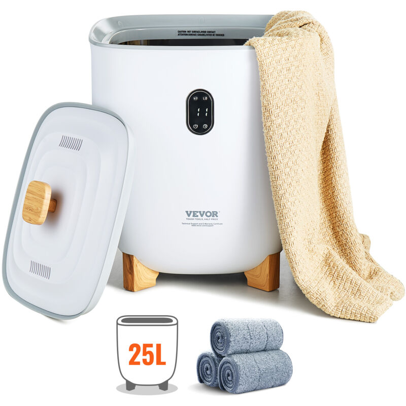 foto del prodotto 25 l grande scaldasalviette secchio con schermo led, colonne di riscaldamento, timer regolabile, accappatoio, coperta pigiama, spegnimento