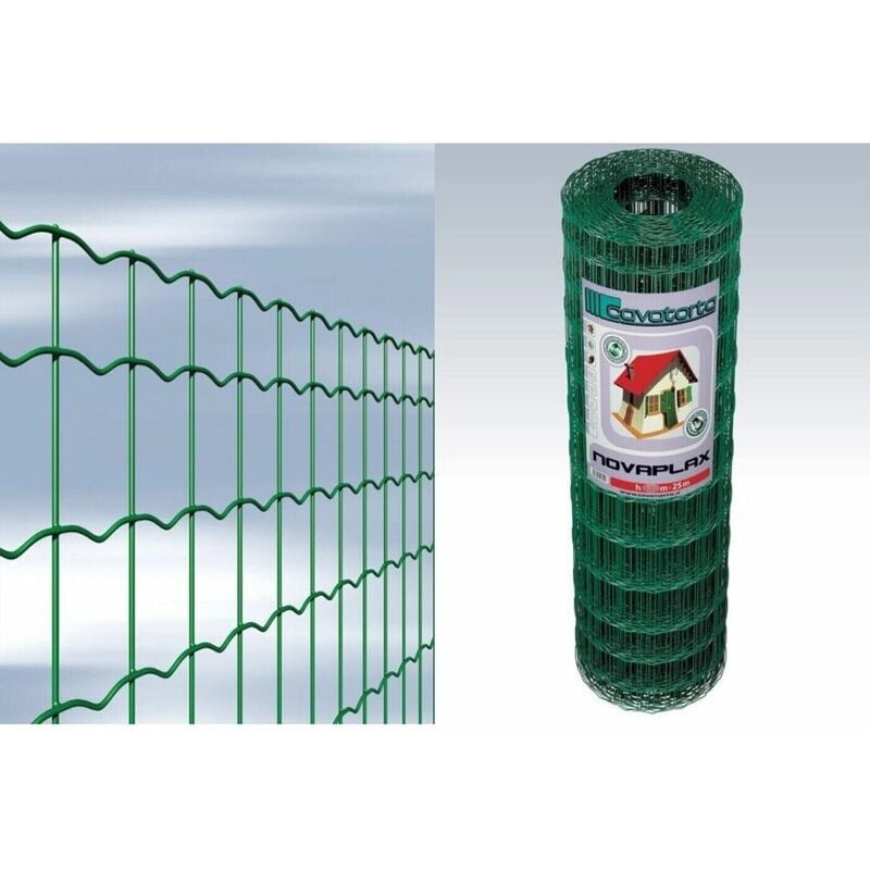 foto del prodotto 25 mt rete metallica elettrosaldata plastificata verde novaplax cavatorta h 150