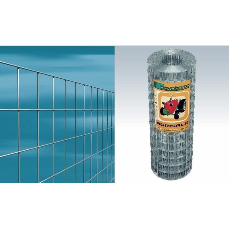 foto del prodotto 25 mt rete metallica elettrosaldata zincata agrisald cavatorta 75x50 h 200cm