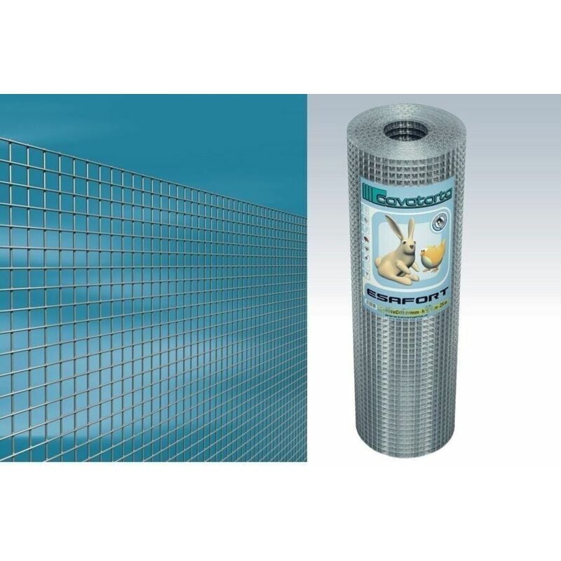 foto del prodotto 25 mt rete metallica elettrosaldata zincata dopo esafort cavatorta 8x8 h 60cm