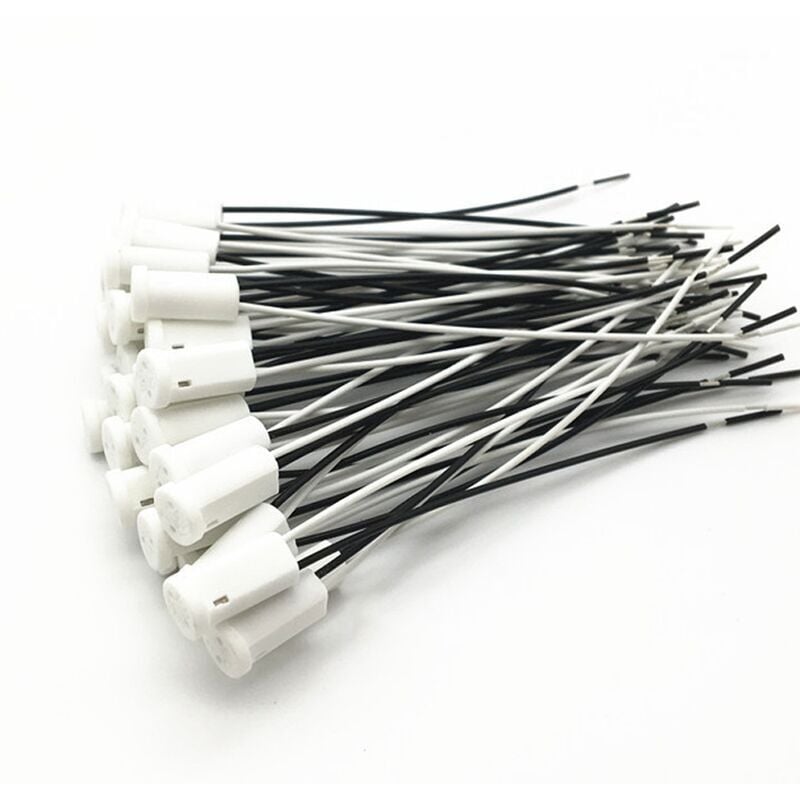 foto del prodotto 25 pezzi portalampada g4 portalampada con attacco g4 con supporto in ceramica per lampada alogena led g4, cavo da 10 cm