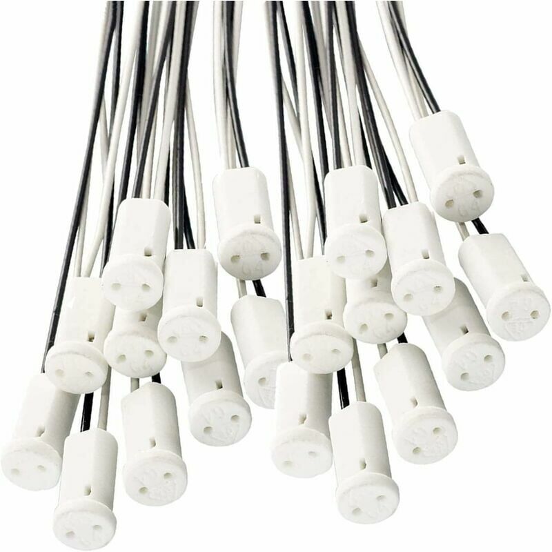 foto del prodotto 25 pezzi portalampada g4 portalampada con attacco g4 con supporto in ceramica per lampada alogena led g4, cavo da 10 cm