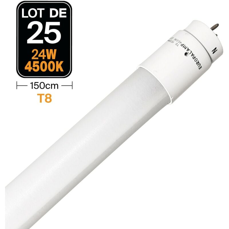 foto del prodotto 25 tubi neon led 25w 150cm t8 blanc neutre 4500k t8 gamme pro