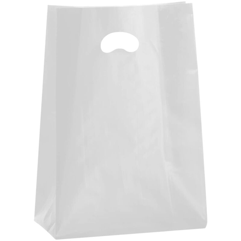 foto del prodotto 250 buste shopper in hd 25x10xh40 cm 60 mycron colore bianco