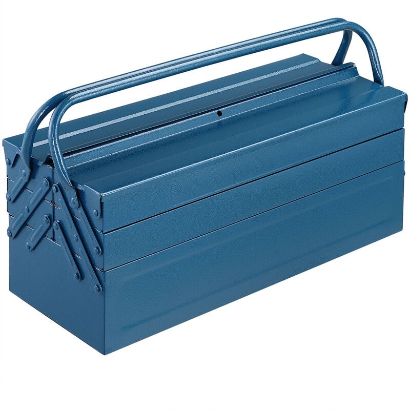 foto del prodotto no brand deuba cassetta degli attrezzi blu 530x200x200mm da lavoro valigetta portautensili 5 pezzi