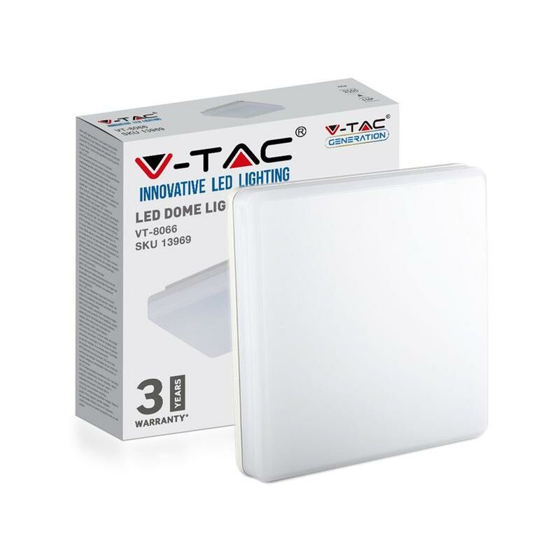 foto del prodotto 25w led plafoniera samsung chip frameless quadrata 4000k ip44 100lm w luce naturale
