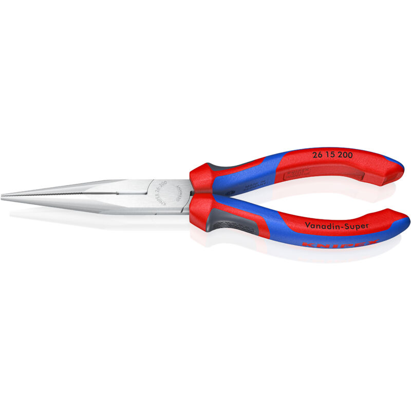 foto del prodotto 26 15 200 pinza per meccanica con becchi mezzotondi con tronchese pinza a becchi di cicogna rivestiti in materiale bicomponente cromata 200 mm