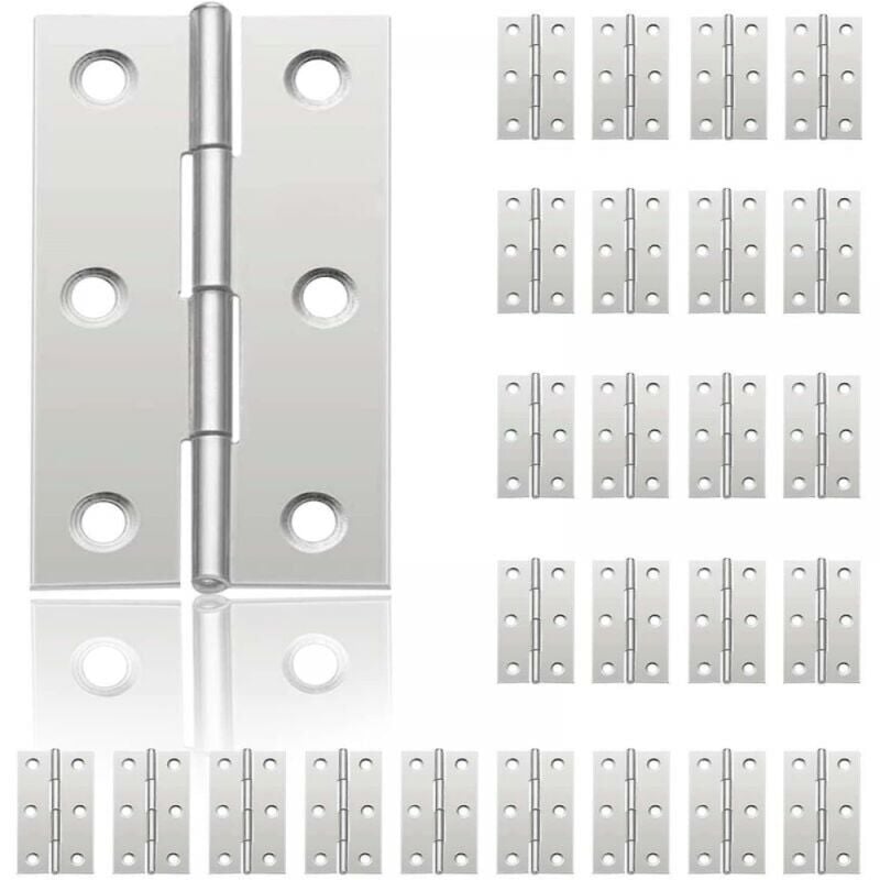 foto del prodotto 26 cerniere in acciaio inossidabile, cerniere per porte fai da te per porte di armadi, portagioie per pianoforte, ferramenta per arredamento di casa