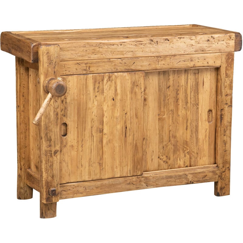 foto del prodotto tavolo alto lavoro 116x90x63 cm made in italy isola cucina piano lavoro legno massello bancone cucina piano lavoro cucina legno