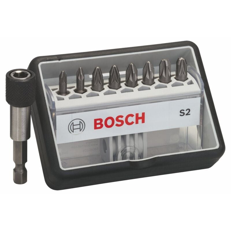 foto del prodotto 2607002561 robust line cassetta degli attrezzi con 9 attacchi s extra duri, 25 mm bosch