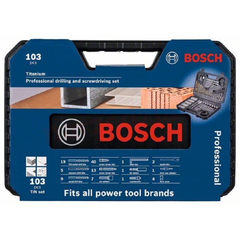 foto del prodotto 2608594070 set di accessori misti 103 pezzi , 0 v, nero bosch