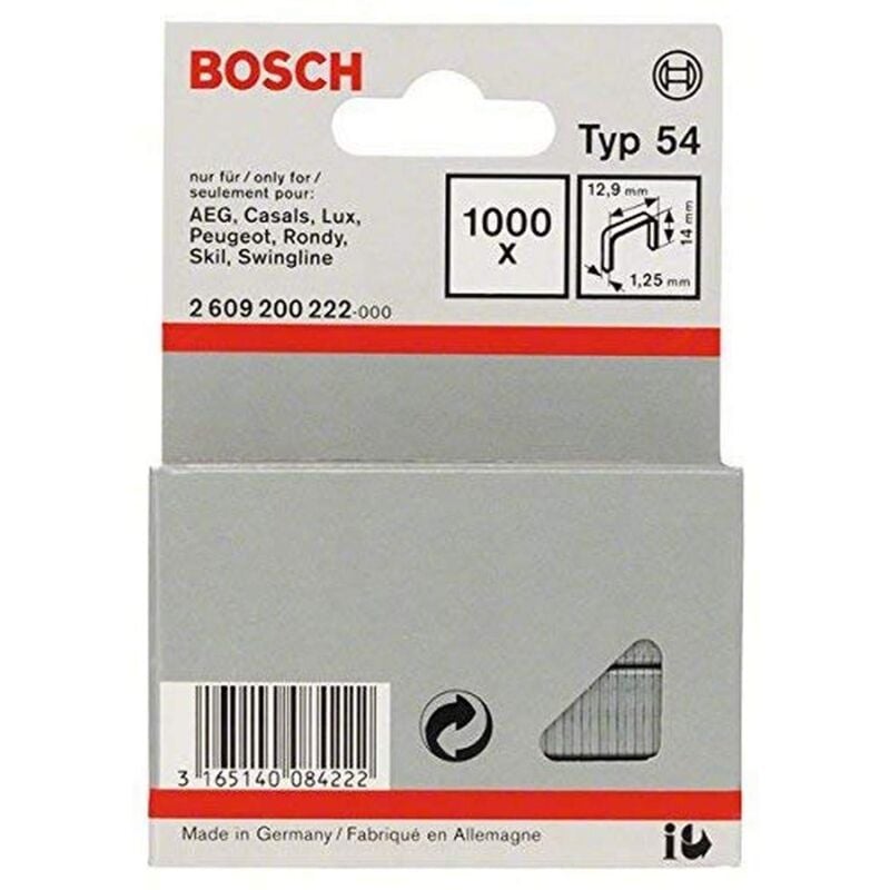 foto del prodotto 2609200222 grapa tipo 54 12,9x 1,25x14mm 1.000 uds bosch