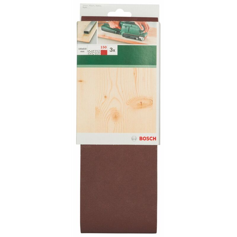 foto del prodotto 2609256227 diy, nastro abrasivo 100 x 610 mm, g150, non forato, per legno bosch