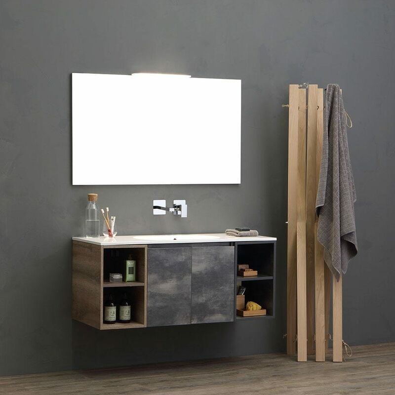 foto del prodotto kiamami valentina mobile sospeso componibile 120 cm con ante e vano a giorno valentina