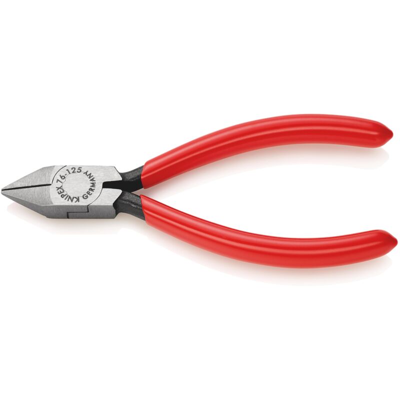 foto del prodotto knipex 76 81 125 tronchese laterale per meccanica per elettromeccanica rivestiti in resina sintetica bonderizzata nera 125 mm