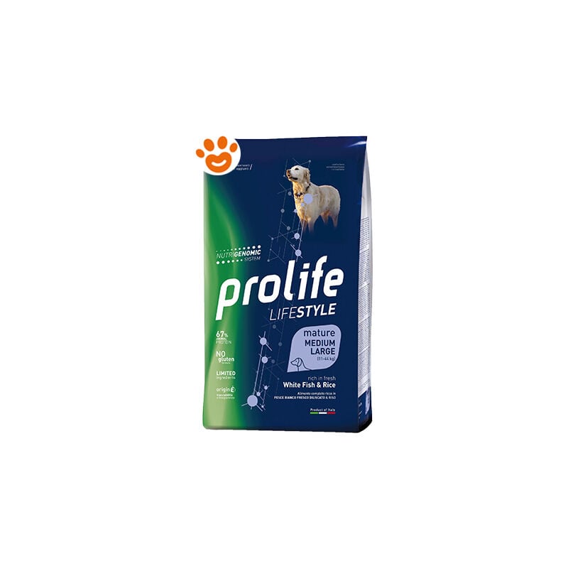 foto del prodotto prolife dog lifestyle mature adult medium large pesce bianco e riso dog lifestyle mature adult medium large pesce bianco e riso sacco da 12 kg