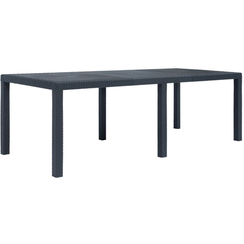 foto del prodotto vidaxl tavolo da giardino antracite 220x90x72 cm plastica stile rattan