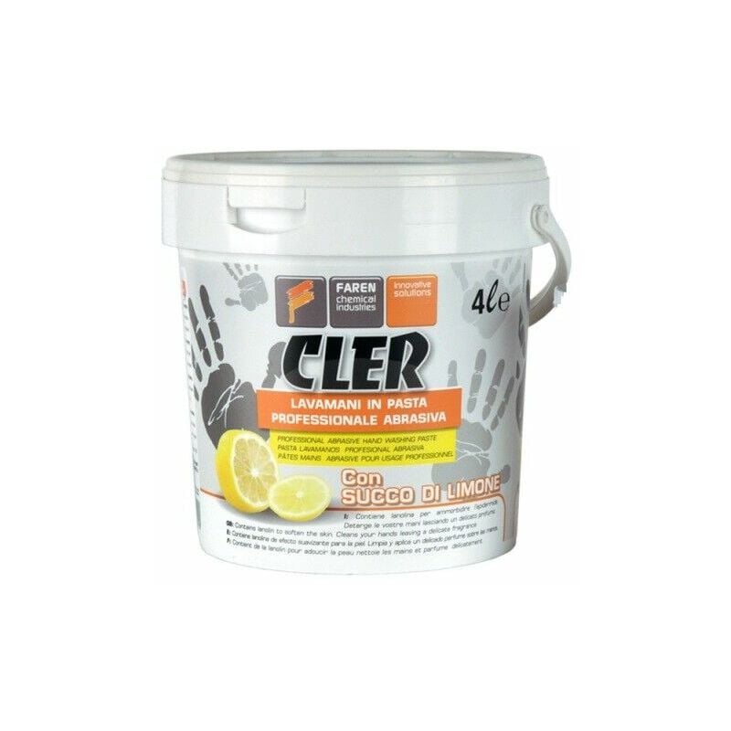 foto del prodotto faren pasta crema lavamani professionale sgrassante abrasiva 4 lt succo di limoni cler