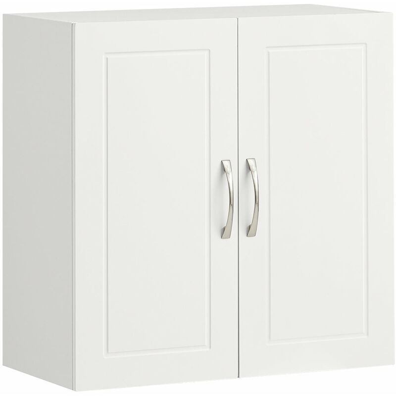 foto del prodotto armadietto pensile da bagno mobile da parete per il cucina 2 ante 60x30x30cm sobuy bianco frg231 w