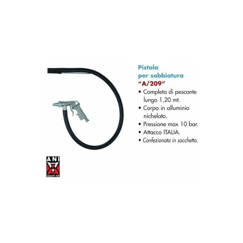 foto del prodotto pistola per sabbiatura industriale sabbiaggio spray vernice ani 209 a 209