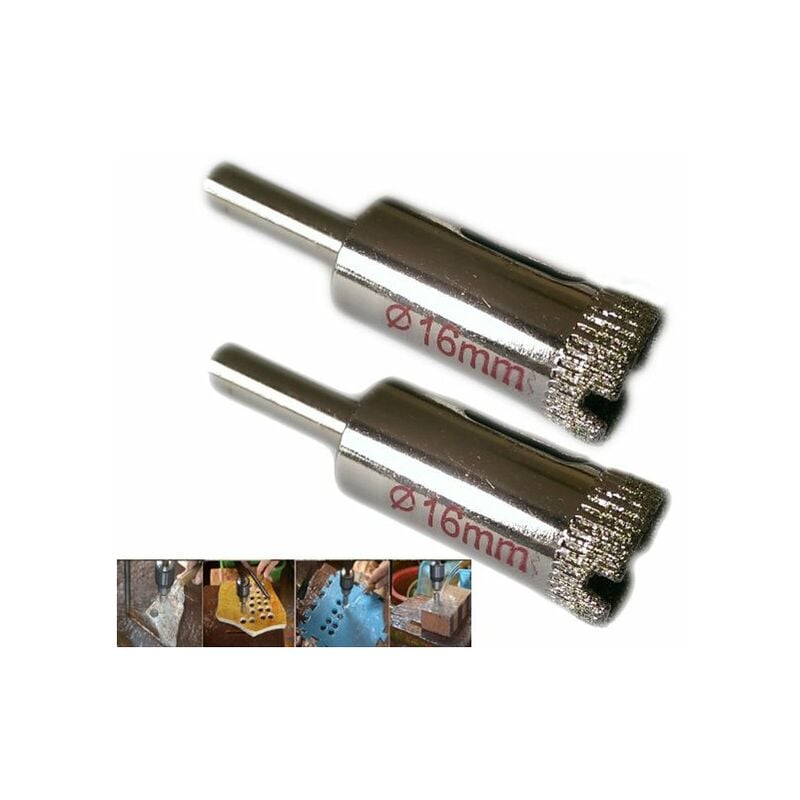 foto del prodotto topolenashop kit 2 fresa a tazza diamantata 16 mm per vetro, marmo, ceramica e vetroresina