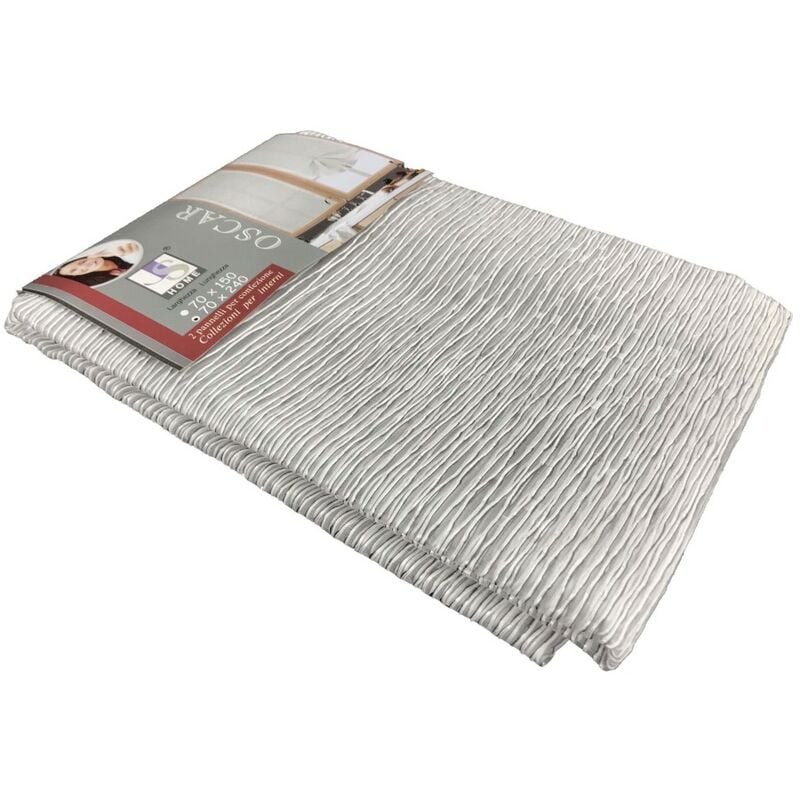 foto del prodotto tex family coppia tendina vetro moderna larga 45 o 70 o 90 oscar grigio coppia 2 teli cm. 45x150