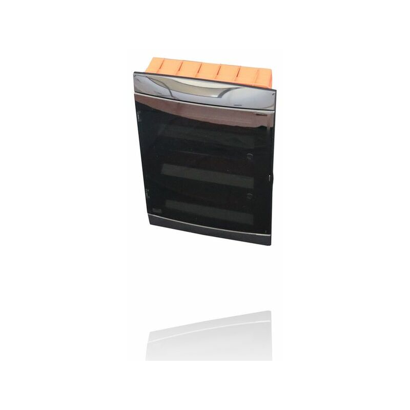 foto del prodotto gewiss gw40239tn centralino da arredo da incasso con portello nero toner 36 3m