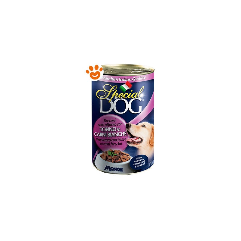 foto del prodotto special dog adult bocconi tonno e carni bianche special dog adult bocconi tonno e carni bianche lattina da 1275 gr monge