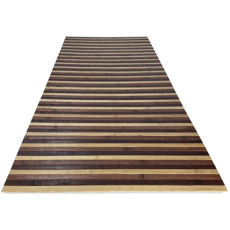 foto del prodotto tappeto cucina woody in legno bamboo marrone sfumato tutte le misure cm. 50 55x230 o 240