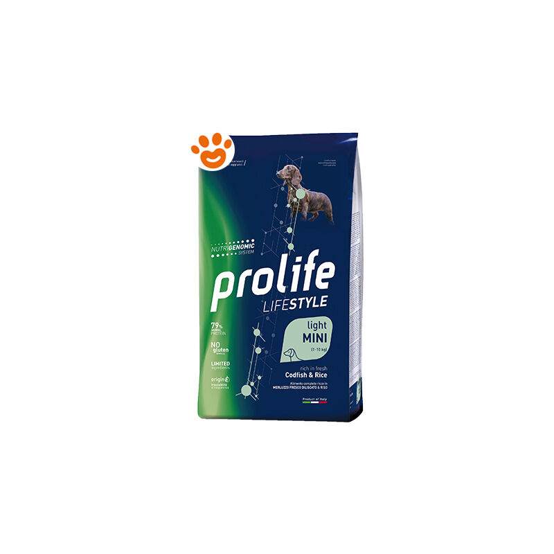 foto del prodotto dog lifestyle light adult mini merluzzo e riso dog lifestyle light adult mini merluzzo e riso any, sacco da 2 kg prolife