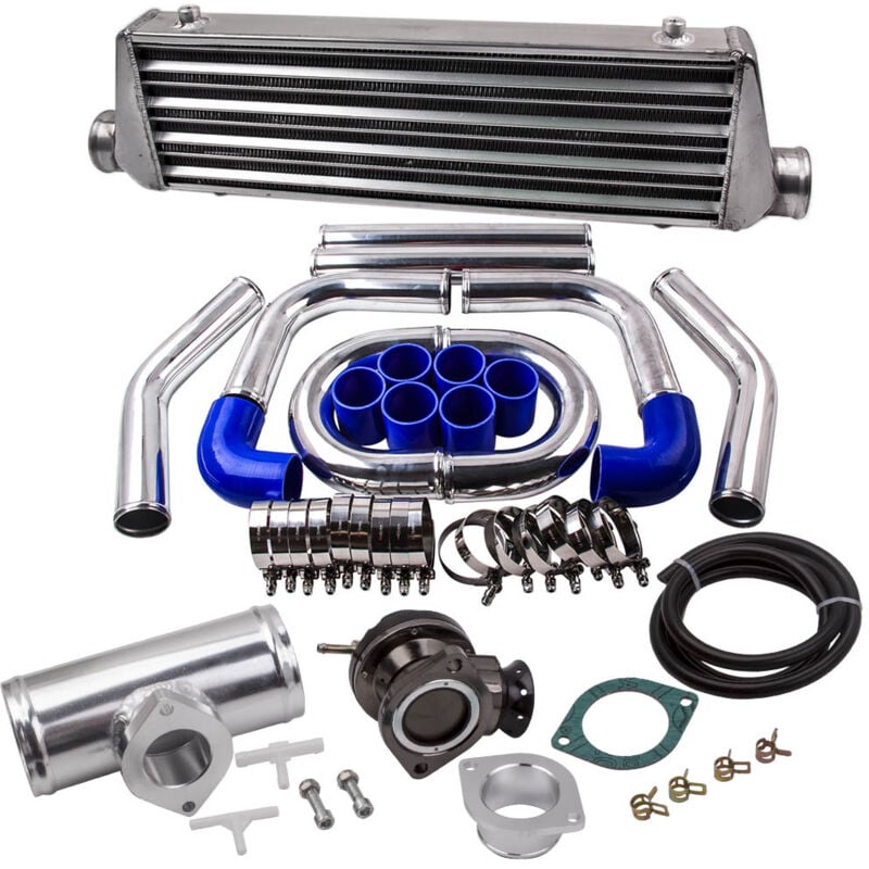 foto del prodotto 27 x 7 x 2.5 intercooler universal kit turborohr silikonschlauch bov kit