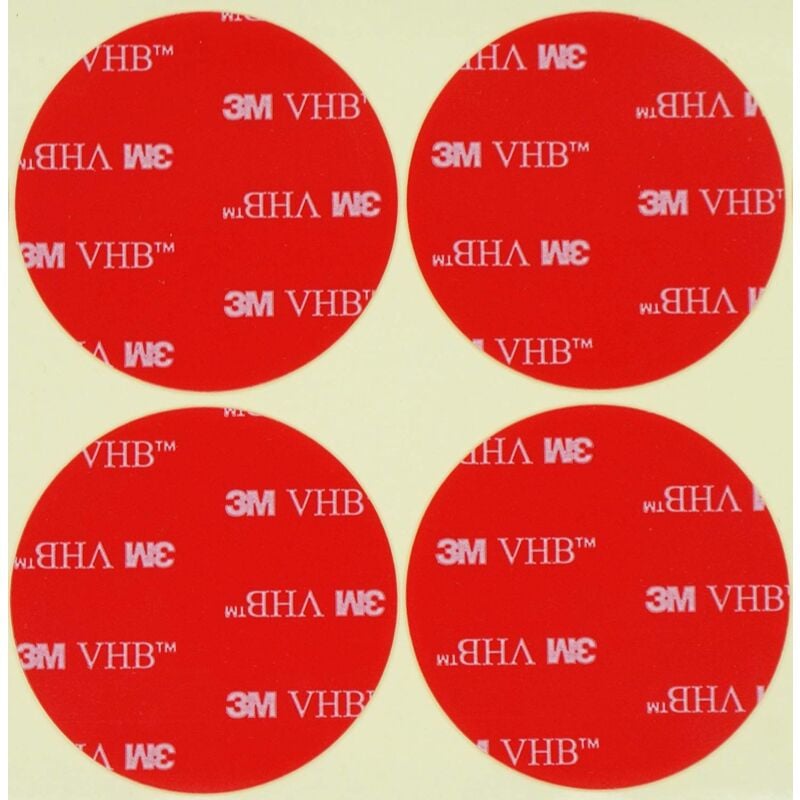 foto del prodotto biadesivo a cerchio vhb a schiuma acrilica 3m5952 38 58mm misura 10 cerchi da 38mm 3,8cm 