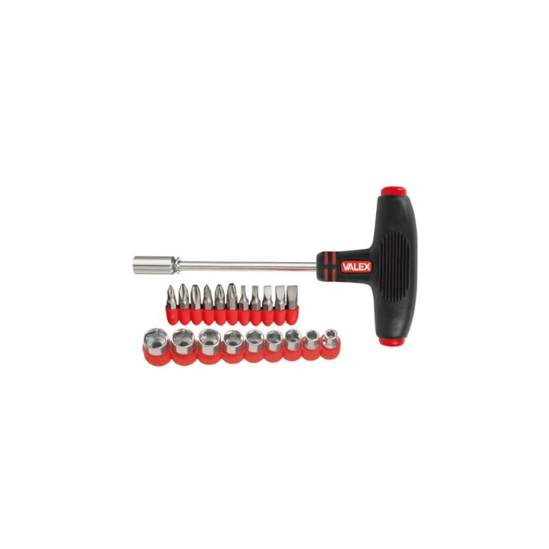 immagine 0 del prodotto valex set di 22 pezzi di cacciavite giravite portainserti 1 4 a t, con bussole e inserti, marca .