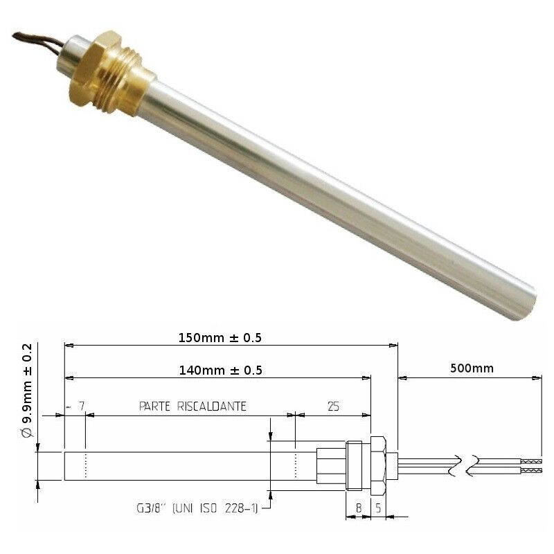 foto del prodotto resistenza candeletta stufa pellet 250w 150mm palazzetti mcz piazzetta 140mm