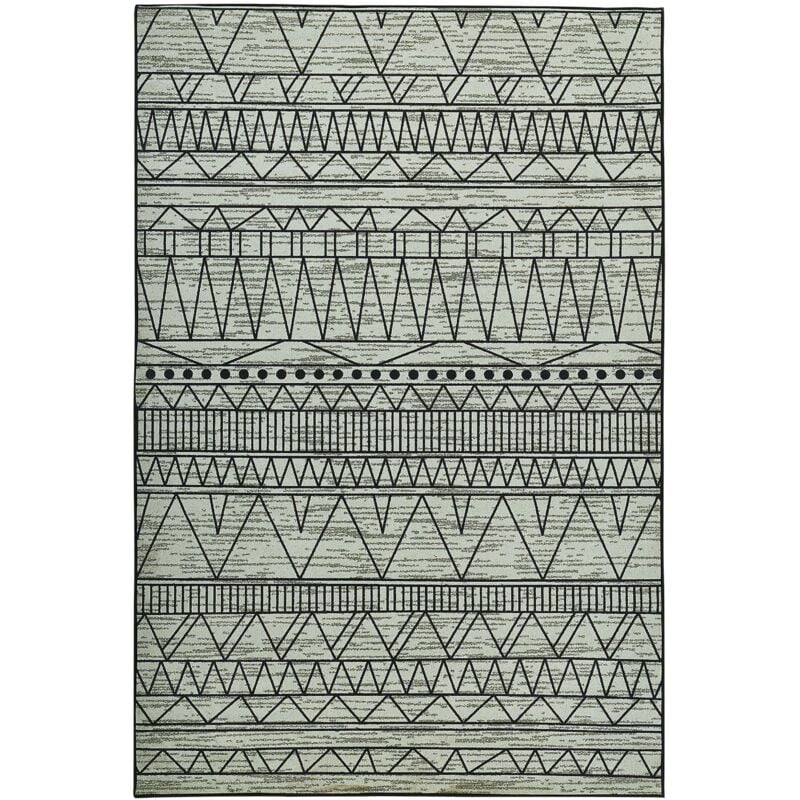 foto del prodotto tappeto nero grigio 160 x 230 cm keban