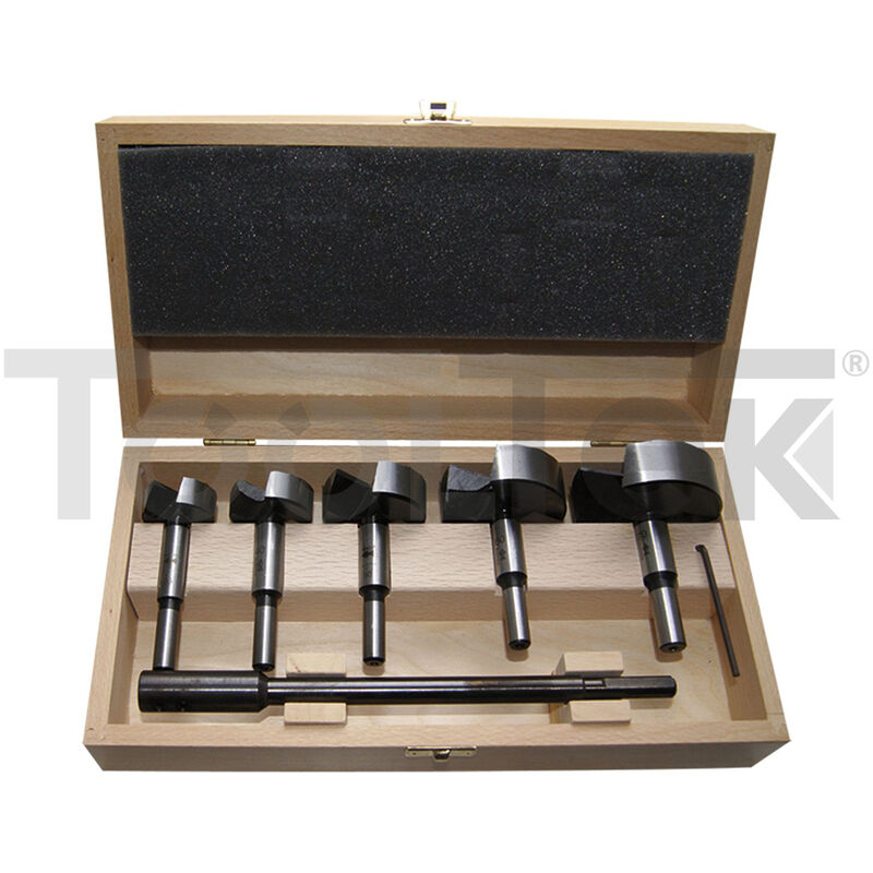 foto del prodotto fisch set punte frese forstner legno 5pz 35 40 50 60 68mm stella bianca
