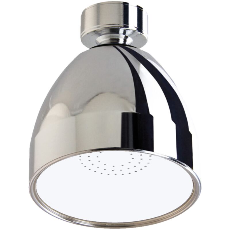 foto del prodotto 2765 2s soffione doccia fisso made in italy cromato bianco soffione con snodo in ottone cromato soffione per doccia anticalcare con riduttore flusso