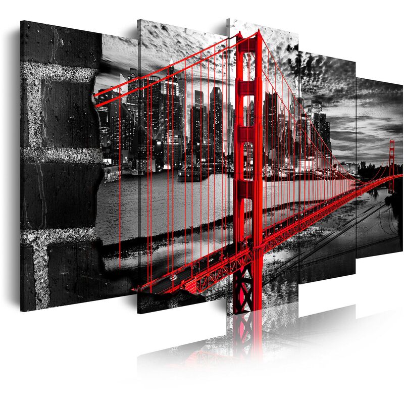foto del prodotto 277 quadri moderni stampa di immagini artistica digitalizzata tela decorativa per soggiorno o stanza da letto stile citt eeuu golden gate bianco