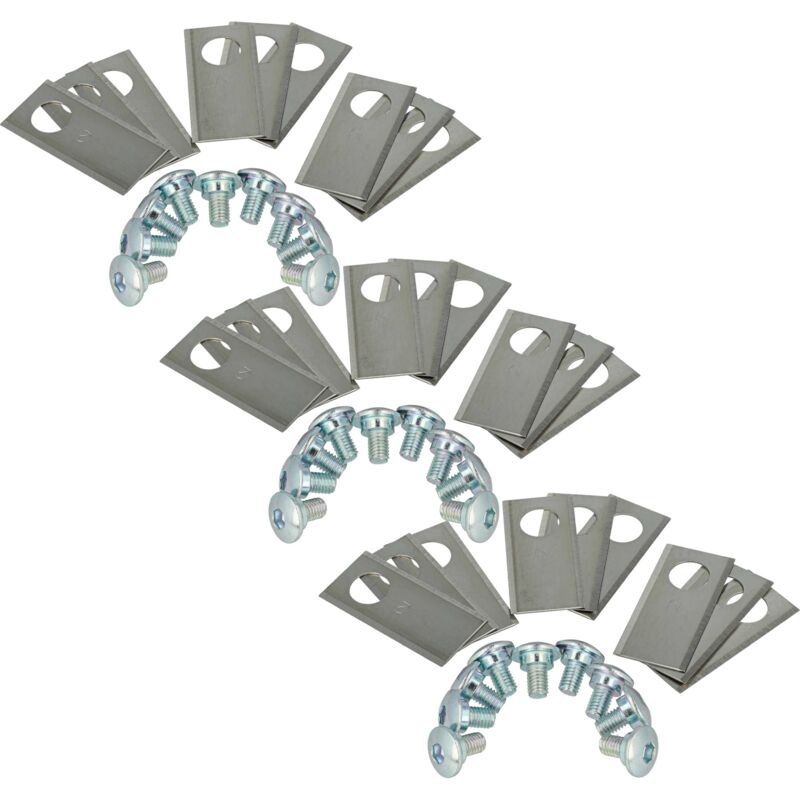 foto del prodotto 27x lama di ricambio compatibile con worx landroid s500i wr105si tagliaerba argento, in acciaio inox vhbw