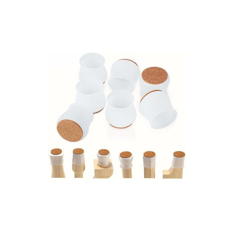 foto del prodotto 28 pezzi protezioni per gambe per sedia in silicone con tappi per sedia in feltro antiscivolo per prevenire graffi sul pavimento e ridurre il rumore,