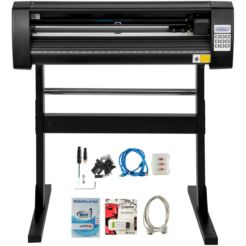 foto del prodotto 28 pollici macchina da taglio vinile 720mm alimentazione carta plotter con robusto supporto da pavimento nero mophorn