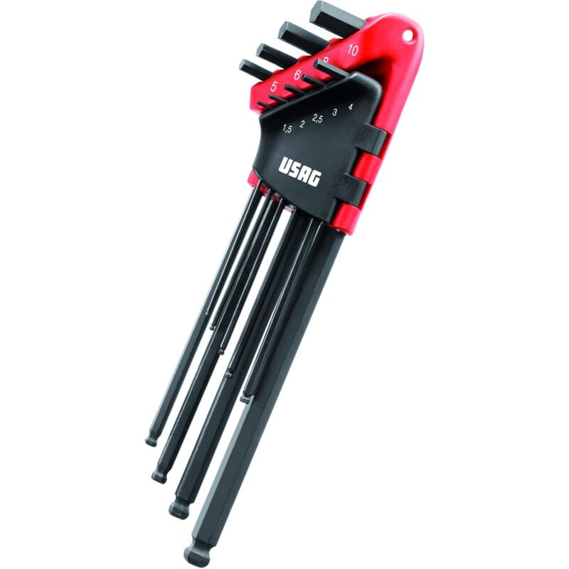 foto del prodotto 280 xlts s9 set 9 chiavi maschio esagonale extra lunghe testa sferica usag