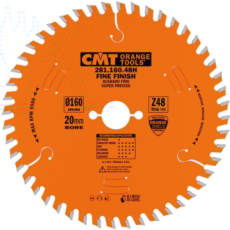 foto del prodotto 281.160.48h lama dente trapezoidale hw 160x2.2 1.6x20 2 z48 tcg 5pos