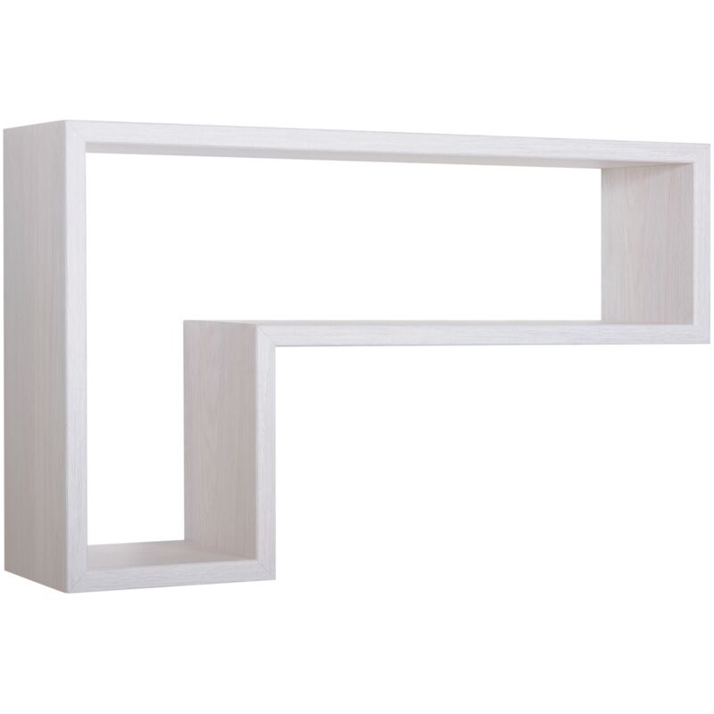 foto del prodotto mensola parete rettangolare rovere bianco scaffale salotto soggiorno camera lettera