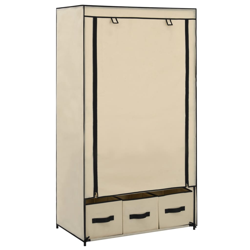 foto del prodotto 282459 wardrobe cream 87x49x159 cm fabriccod mxl 93366