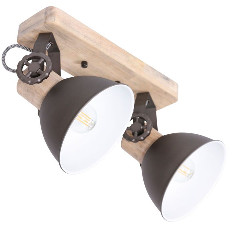 foto del prodotto steinhauer mexlite faretto gearwood antracite metallo legno di gomma