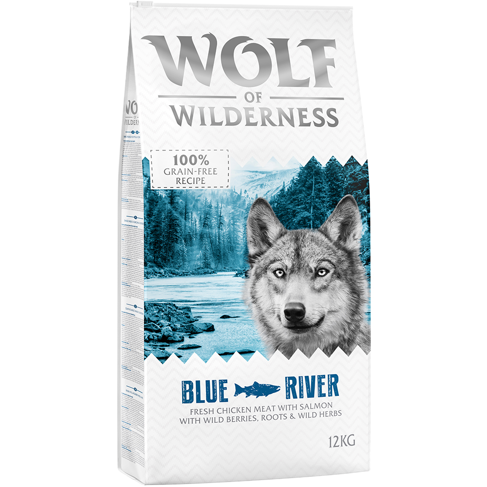 foto del prodotto wolf of wilderness adult blue river salmone crocchette per cani 12 kg