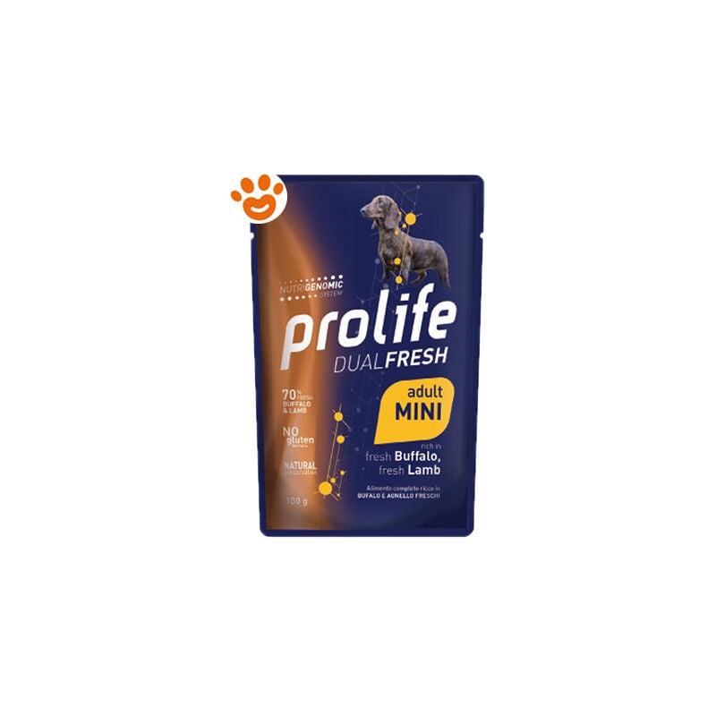 foto del prodotto dog dual fresh adult mini bufalo e agnello dog dual fresh adult mini bufalo e agnello bustina da 100 gr prolife