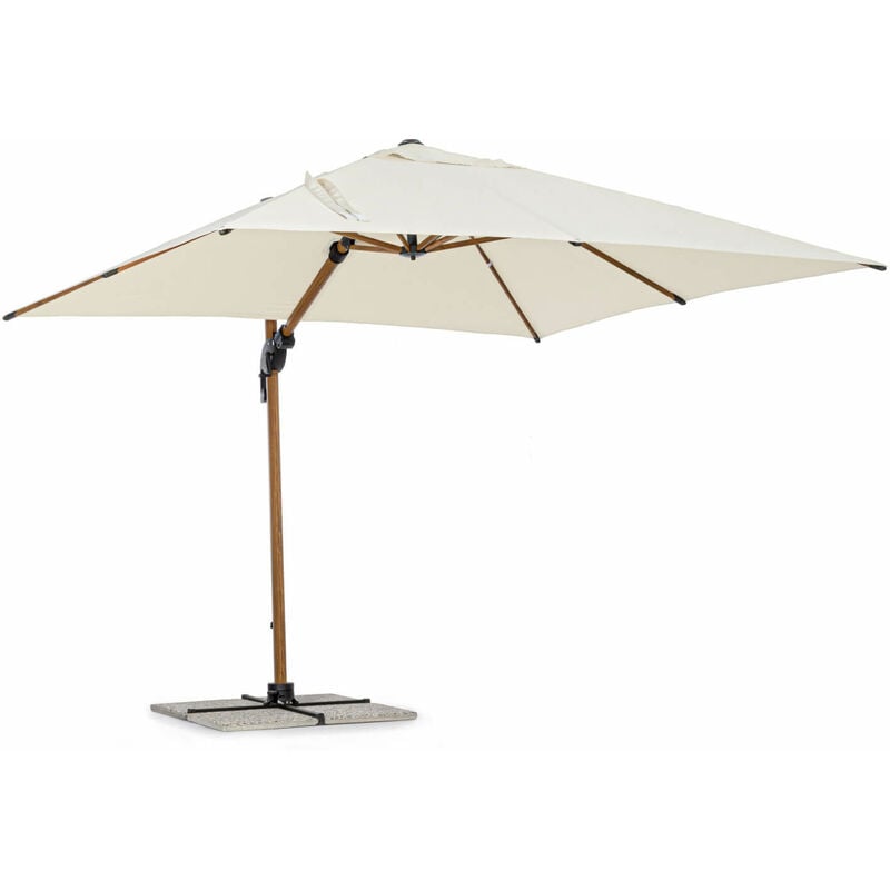 foto del prodotto bizzotto ombrellone a braccio orion 3x3 metri colore beige e legno naturale